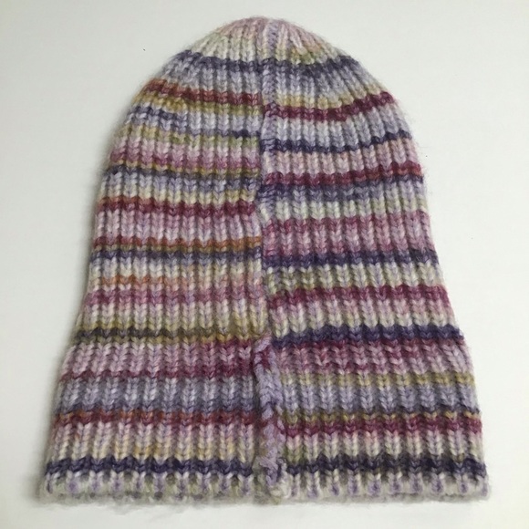 Pastel Knit Hat Gloves SET Ski Cap Beanie & Matching Fingerless Mittens Texting - Picture 11 of 11